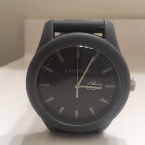 Lacoste Men's Watch Gray Rubber Band